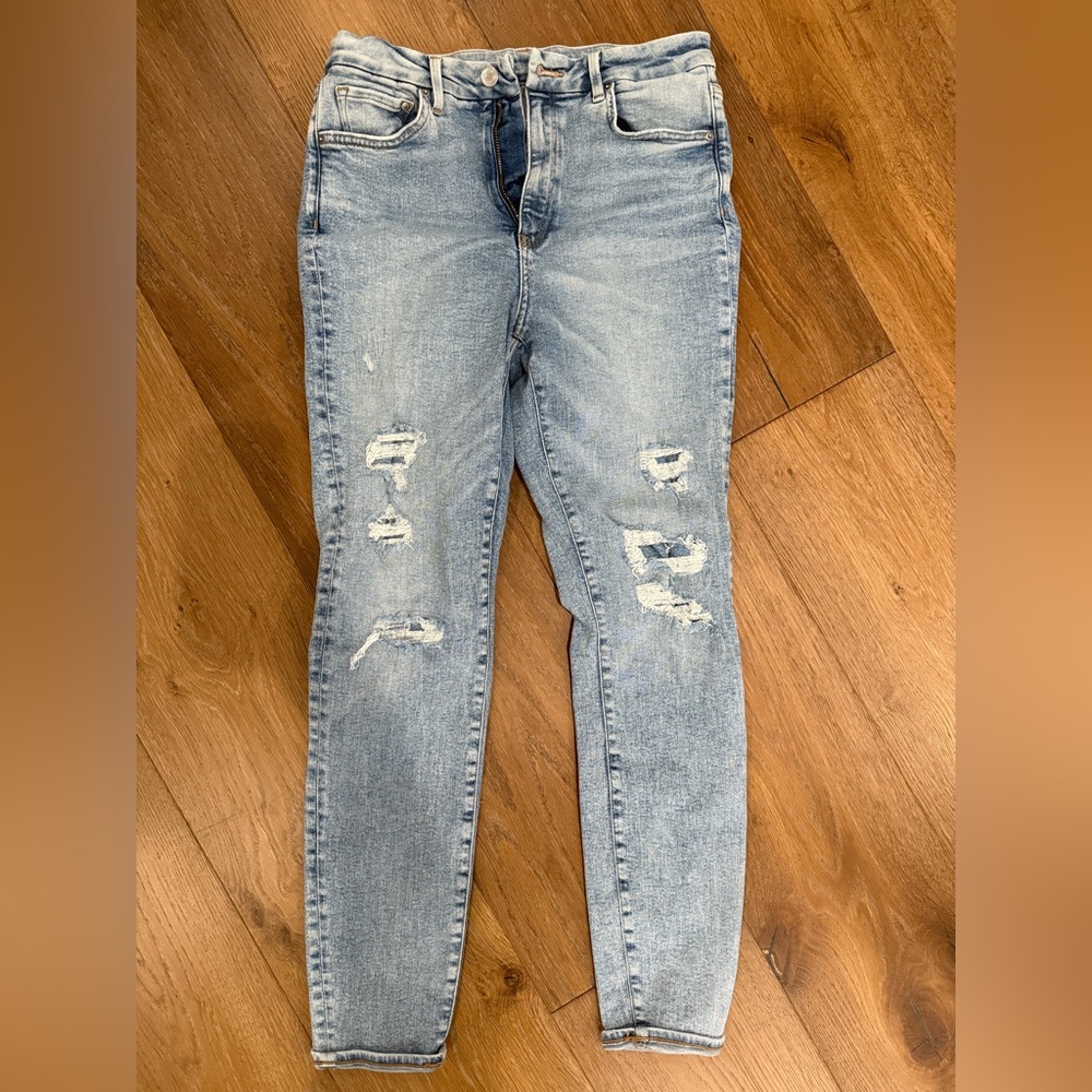 American Eagle Outfitters Light Blue Distressed Skinny Jeans